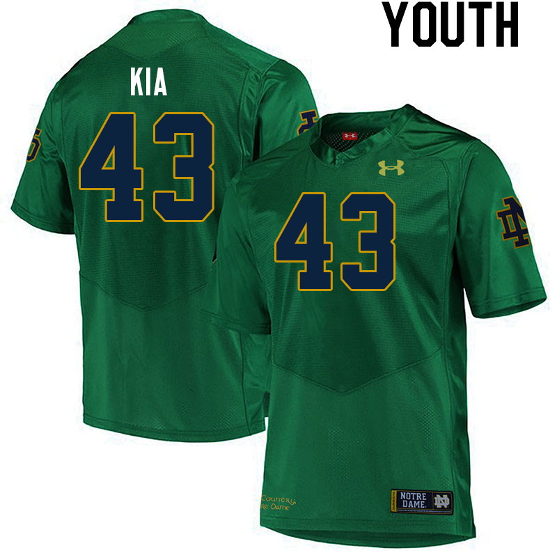 Youth #43 Kahanu Kia Notre Dame Fighting Irish College Football Jerseys Stitched-Green